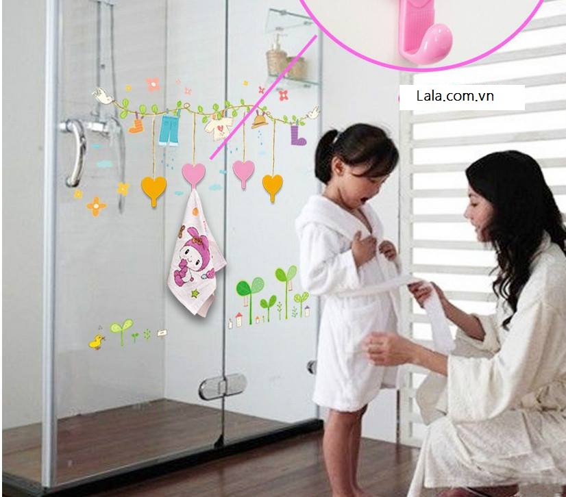 Bộ móc treo trái tim hai màu